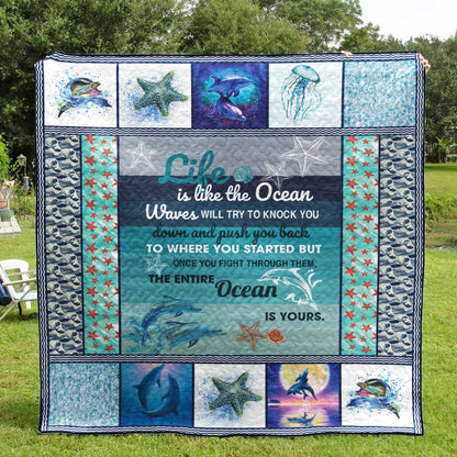 Dolphin CLH0512254Q Quilt Blanket