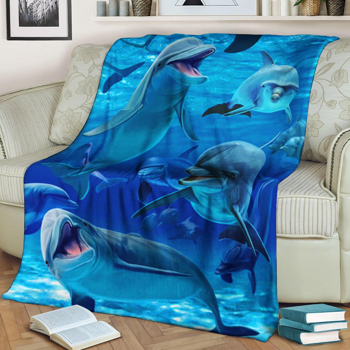 Dolphin BL220818F Sherpa Fleece Blanket