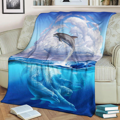 Dolphin NT040935F Sherpa Fleece Blanket