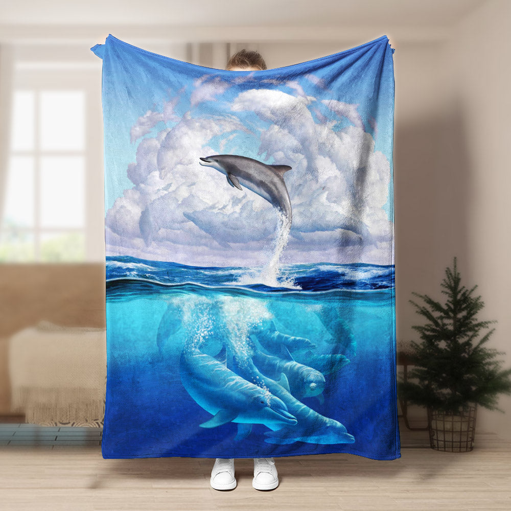 Dolphin NT040935F Sherpa Fleece Blanket