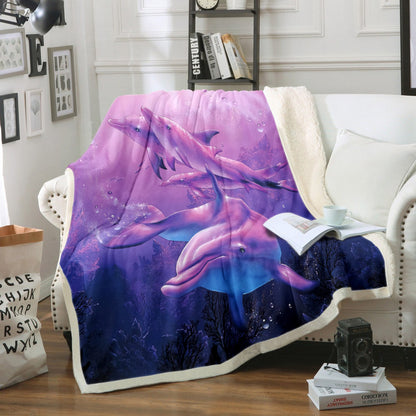 Dolphin TT140808TT Sherpa Fleece Blanket