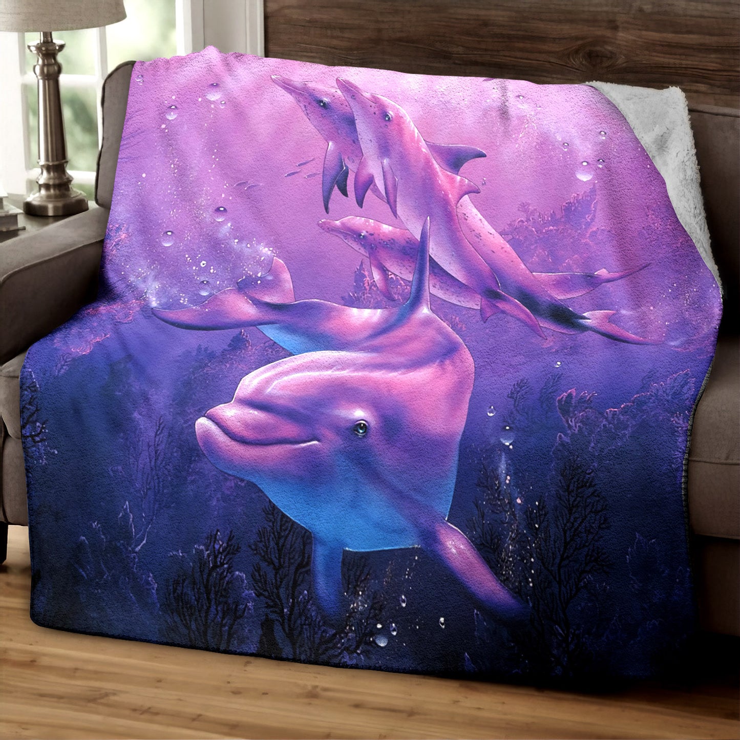 Dolphin TT140808TT Sherpa Fleece Blanket