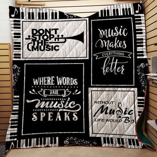 Don't Stop Music CLH2310041Q Quilt Blanket