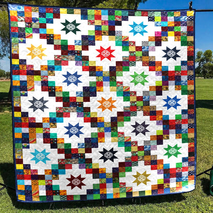 Double Irish Chain Barn Star Pattern CL140662 Art Quilt