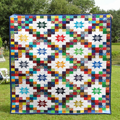 Double Irish Chain Barn Star Pattern CL140662 Art Quilt