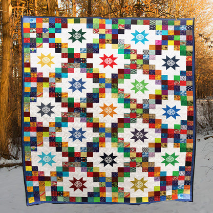 Double Irish Chain Barn Star Pattern CL140662 Art Quilt