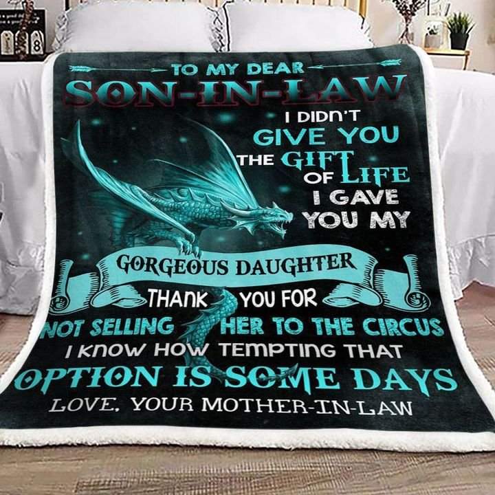 Dragon To My Dear Son In Law Your Mother In Law CL16110154MDF Sherpa Fleece Blanket