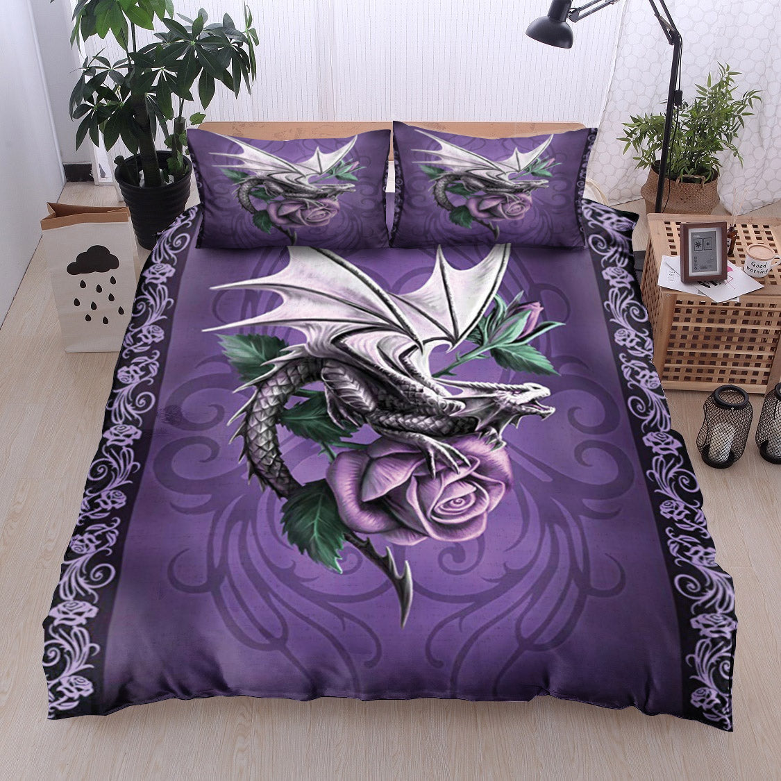 Dragon Rose Violet HN15100104B Bedding Sets