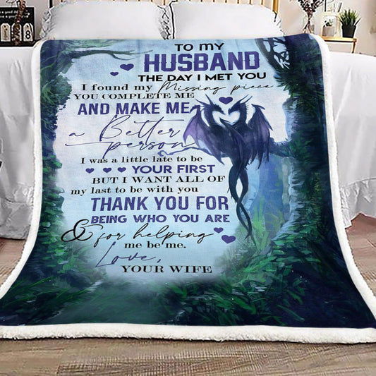 Dragon To My Husband CL16110156MDF Sherpa Fleece Blanket