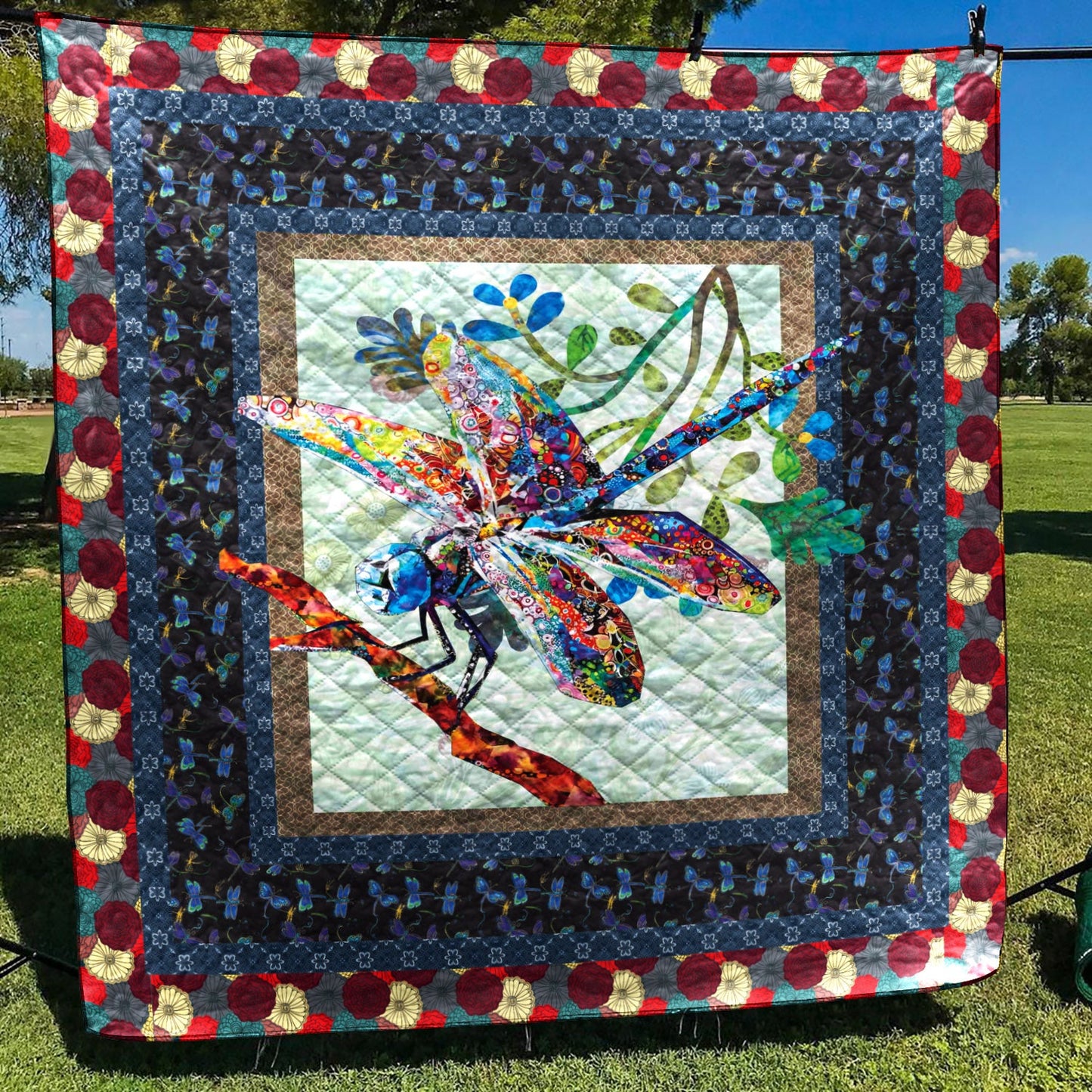 Dragonfly CLA11110112Q Quilt Blanket