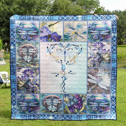 Dragonfly Faith Hope Love CLH2412063Q Quilt Blanket