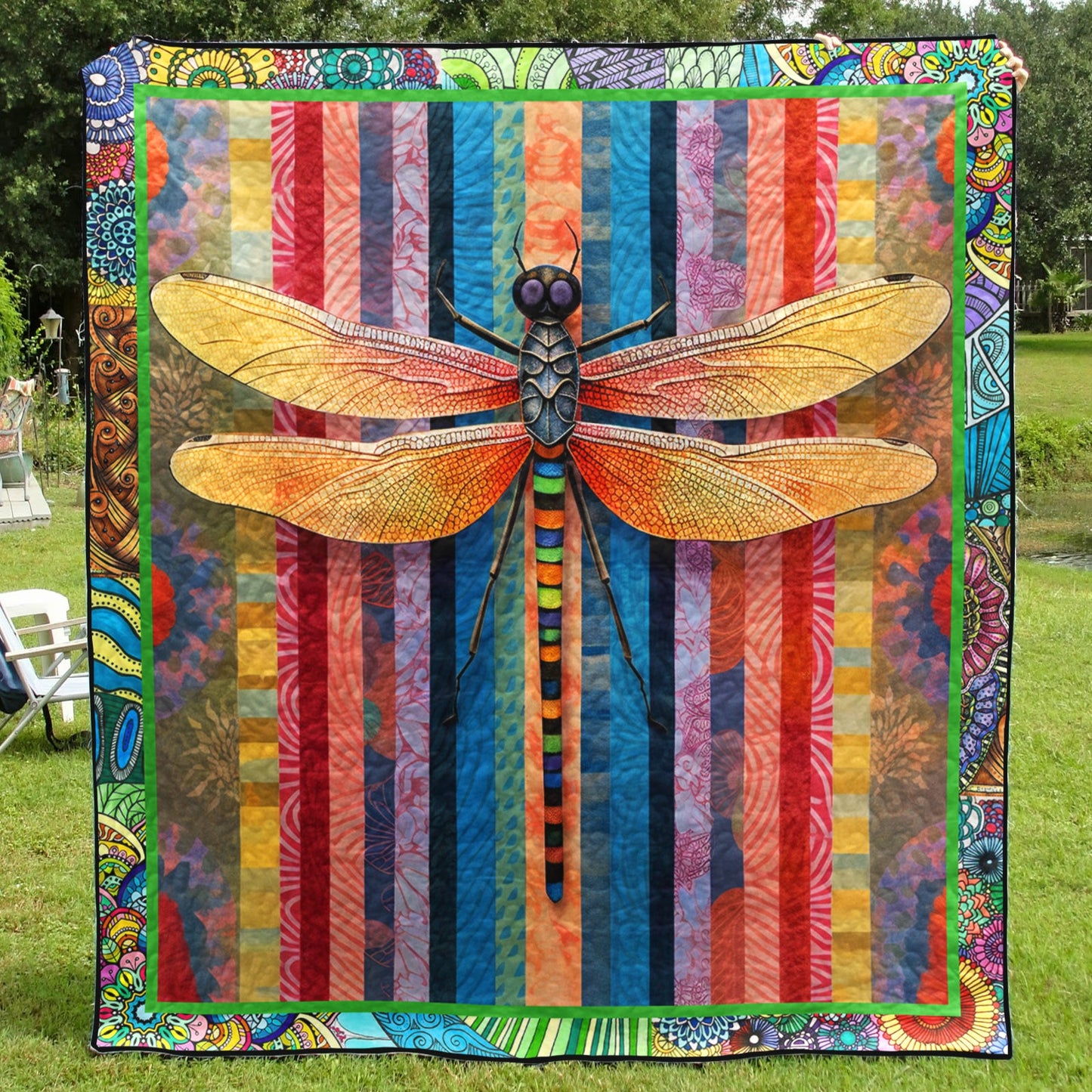 Dragonfly Hippie Art Quilt TL230601Y
