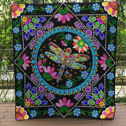 Dragonfly Mandala Hippie Art Quilt TL010702Y