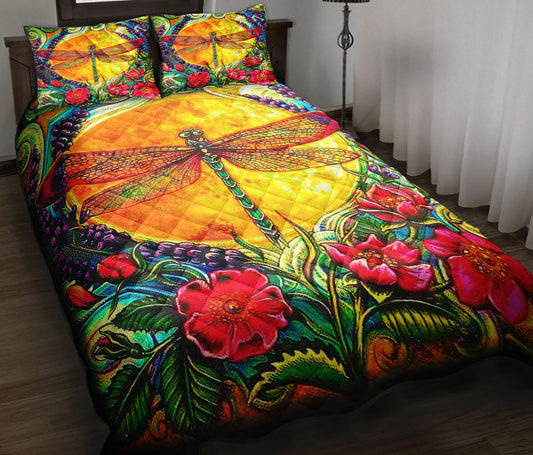 Dragonfly Queen Quilt Bedding Set ND210902