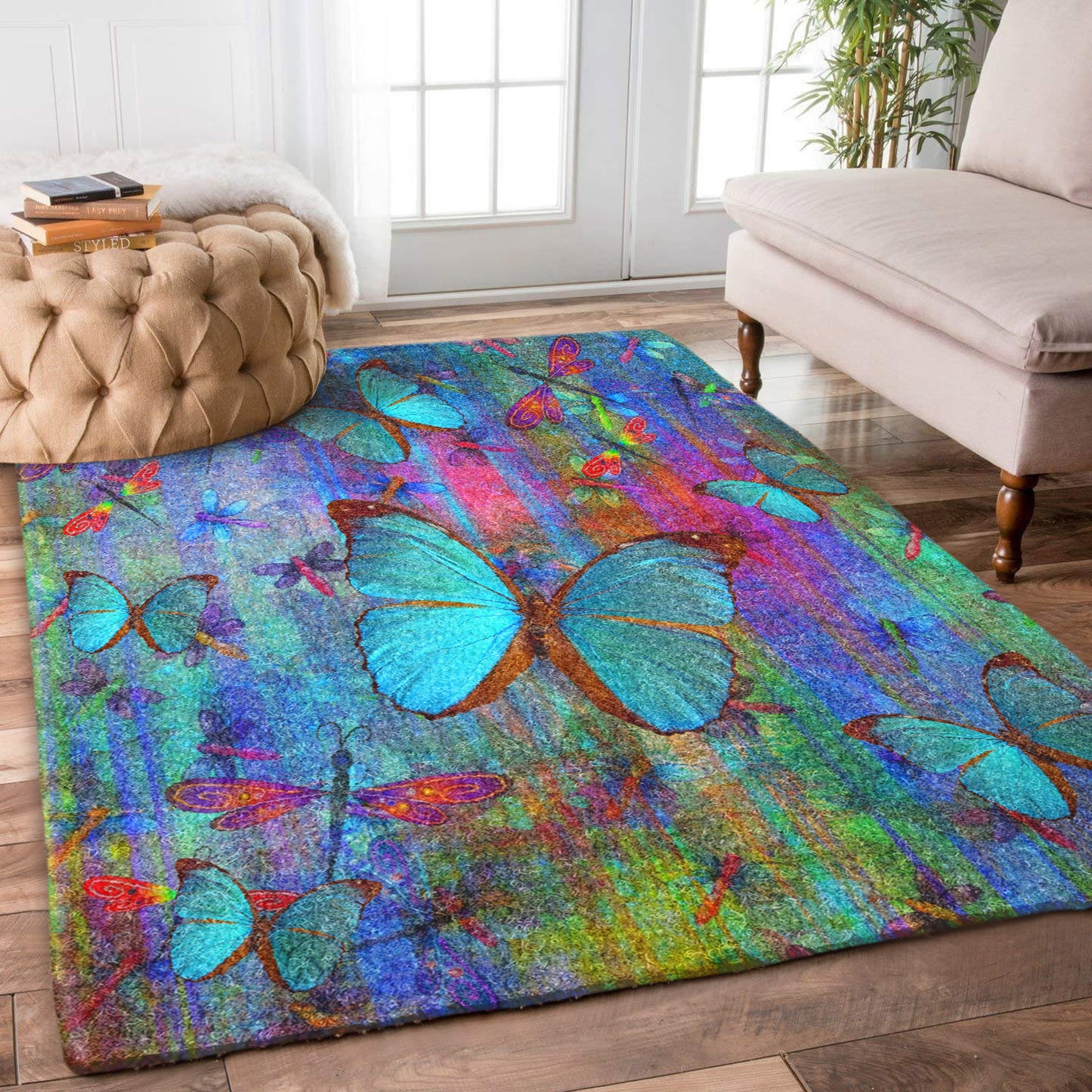 Dragonfly And Butterflies HN3110122R Rug