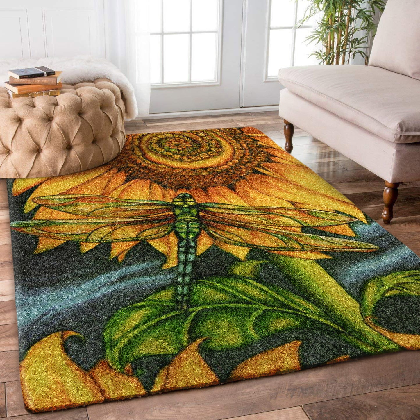Dragonfly And Sunflower HN0810077R Rug