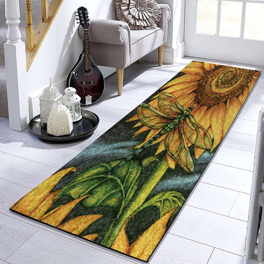 Dragonfly And Sunflower HN081037RU Runner Rug