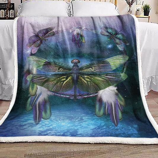 Dragonfly Dreamcatcher DD250946F Sherpa Fleece Blanket