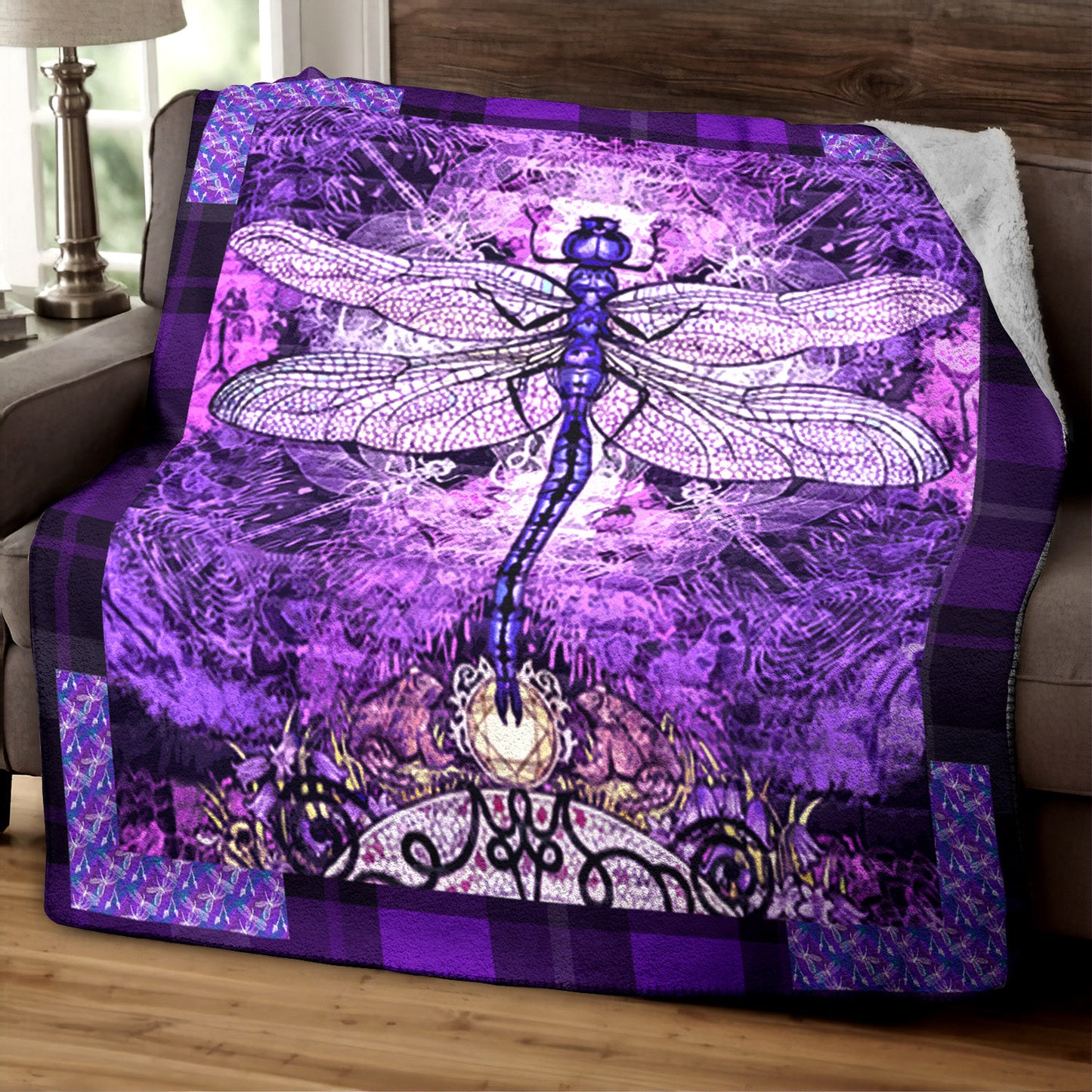 Dragonfly HM0709045TM Sherpa Fleece Blanket