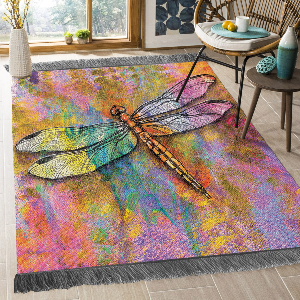 Dragonfly ML1809026O Decorative Floor-cloth