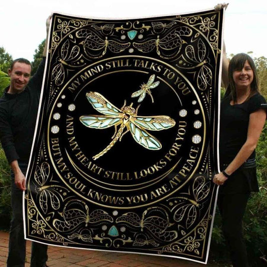 Dragonfly My Mind Heart Soul CL05100170MDF Sherpa Fleece Blanket