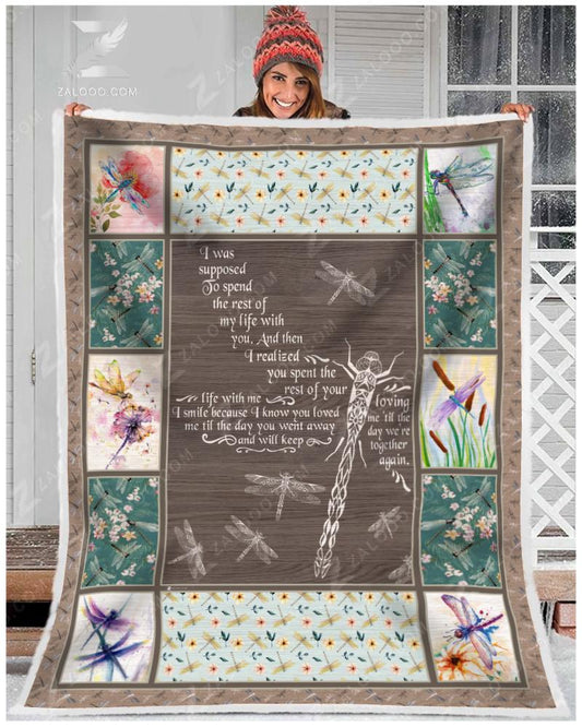 Dragonfly We Are Together Again CL26110263MDF Sherpa Fleece Blanket