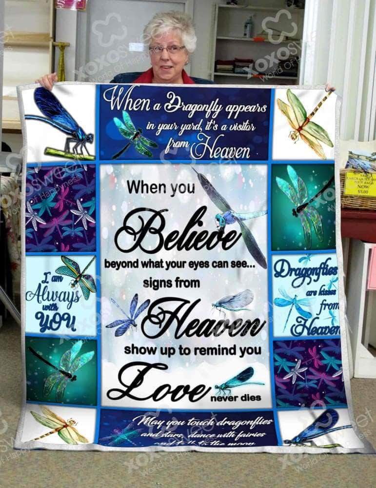 Dragonfly When You Believe CL05100172MDF Sherpa Fleece Blanket
