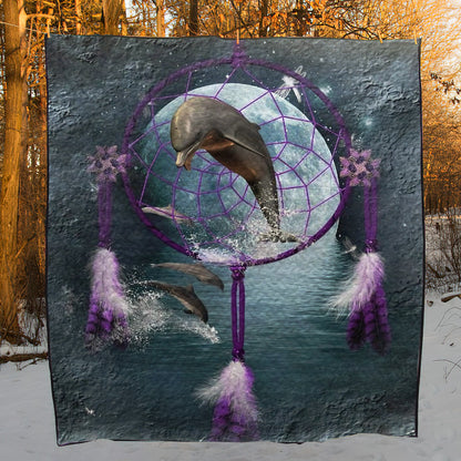 Dream Catcher Dolphins CLA2011431Q Quilt Blanket