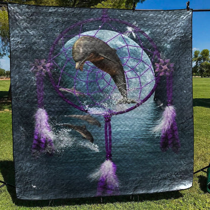 Dream Catcher Dolphins CLA2011431Q Quilt Blanket