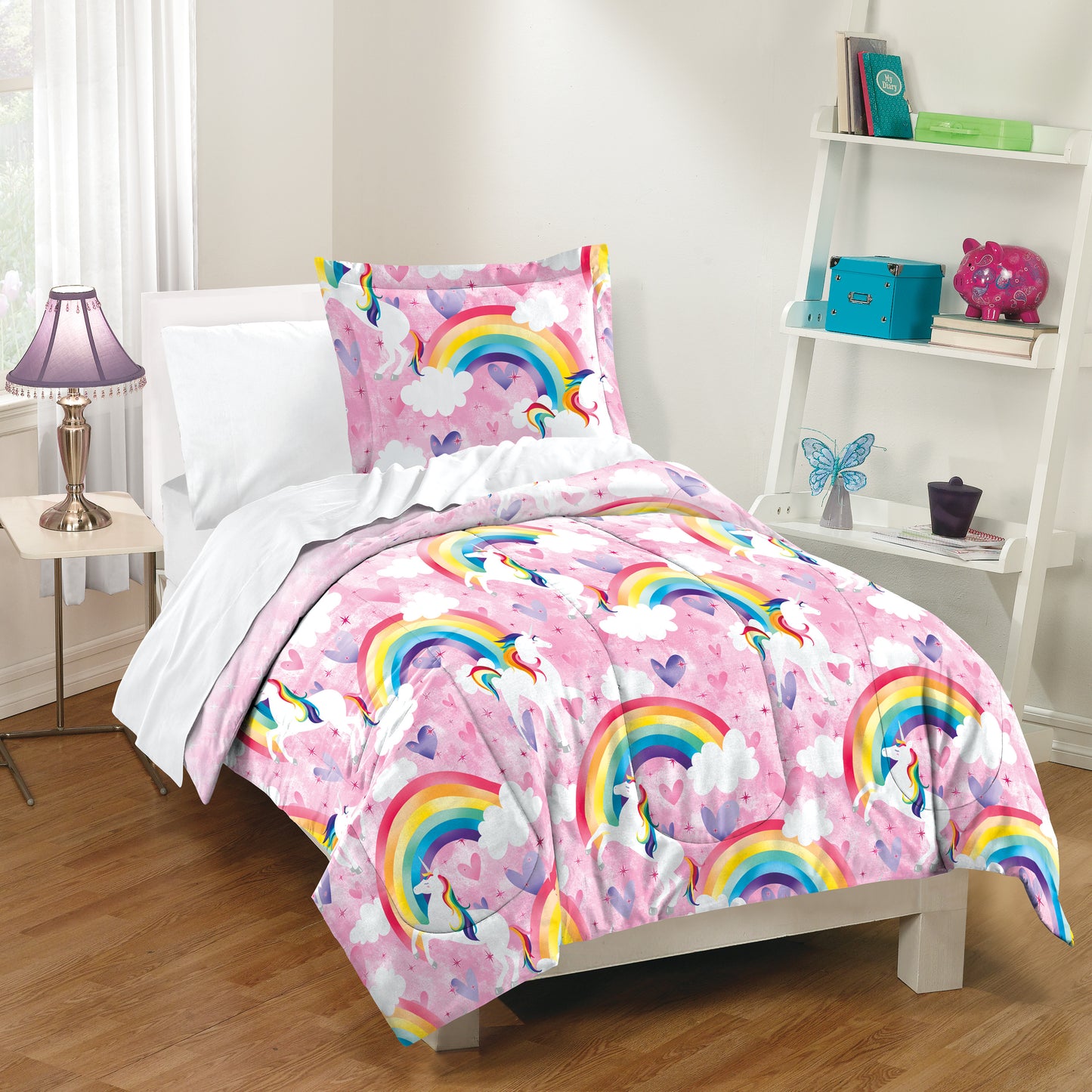 Dream Factory Pink Unicorn Rainbow CLP1210035TT Bedding Sets