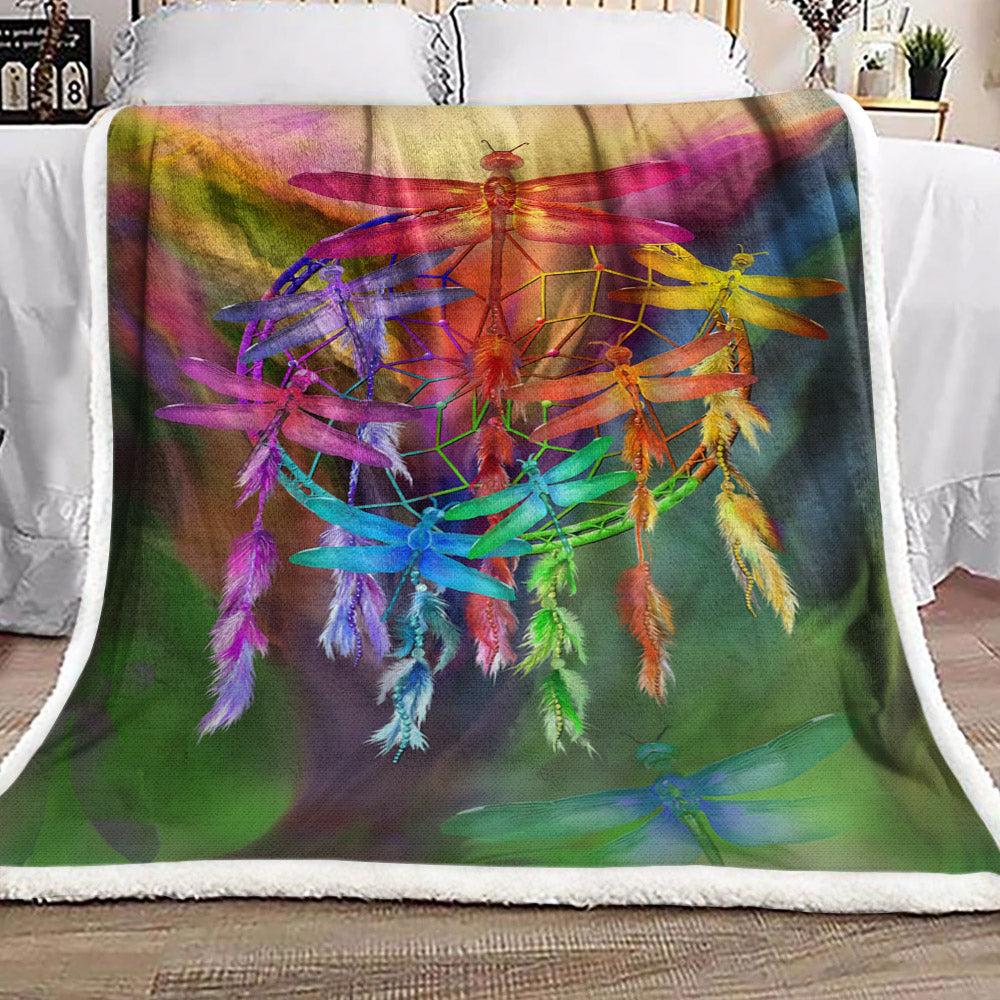 Dreamcatcher Dragonfly BT2210101F Sherpa Fleece Blanket