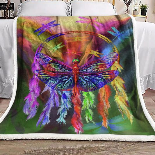 Dreamcatcher Dragonfly BT2210102F Sherpa Fleece Blanket
