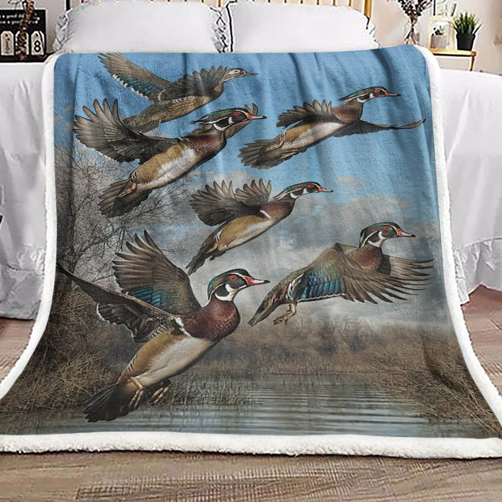 Duck Hunting VD1911041F Sherpa Fleece Blanket