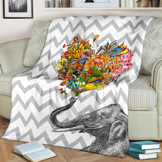 Elephant Flower CL1208125MD Sherpa Fleece Blanket