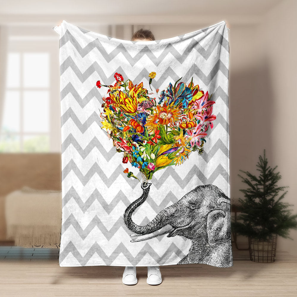 Elephant Flower CL1208125MD Sherpa Fleece Blanket