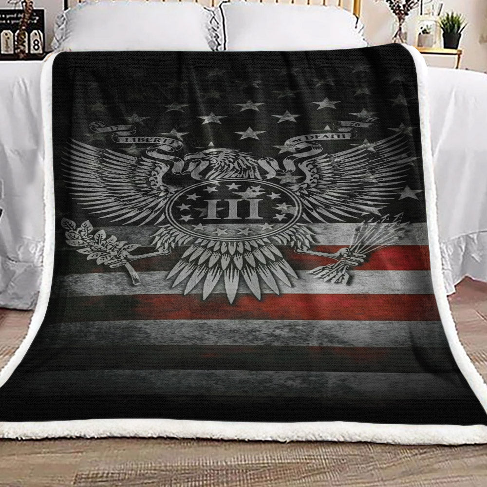 Eagle American Flag DV2310127F Sherpa Fleece Blanket