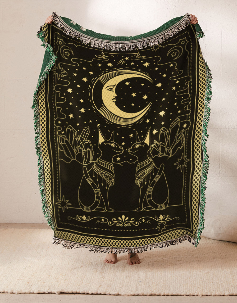 Egypt Sphynx Cat Moon BT1910095S Throw Blankets For Sofa