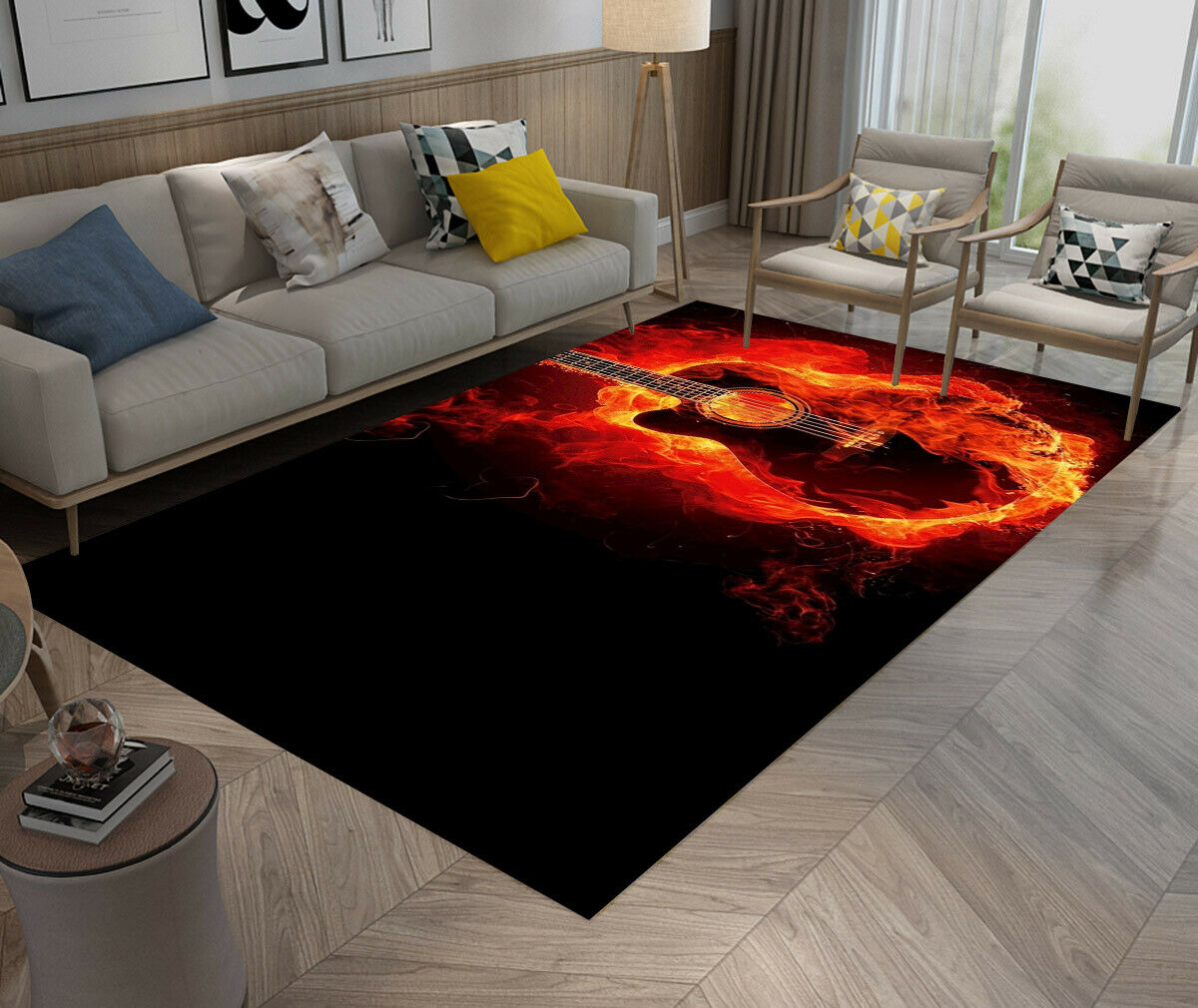 Electric Guitar In Flames CL04100054MDR Rug