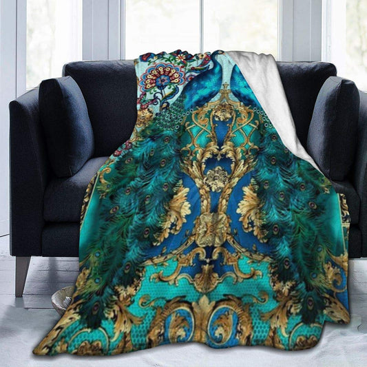 Elegant Peacock CLH2012142F Sherpa Fleece Blanket