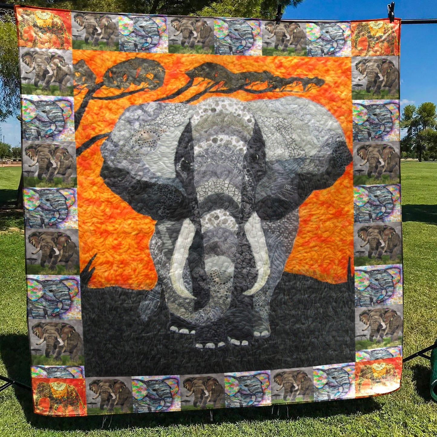 Elephant CL28100653MDQ Quilt Blanket