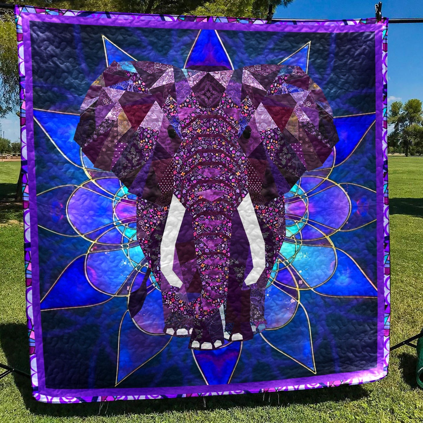 Elephant CLA1412072Q Quilt Blanket