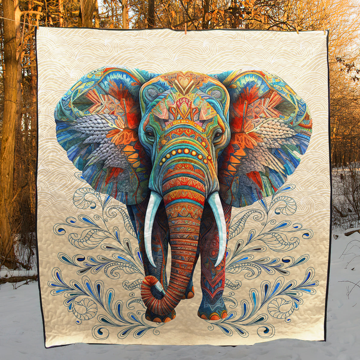 Elephant CLA2211297Q Art Quilt