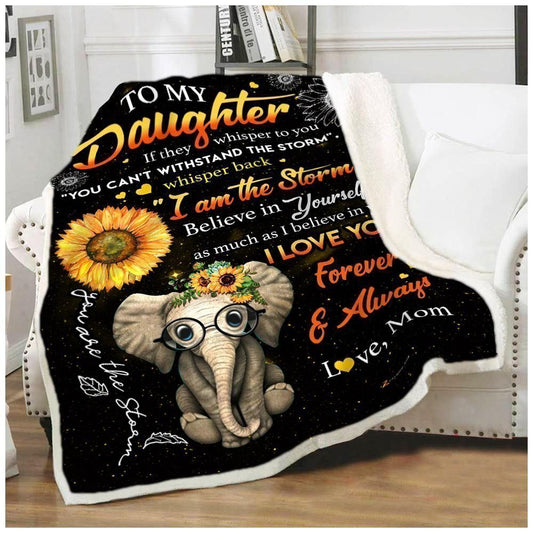 Elephant Sunflower CL240840MD Sherpa Fleece Blanket