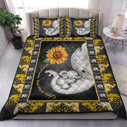 Elephant Sunflower Quilt Bedding Set MT1709005