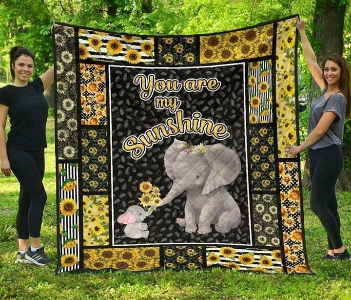 Elephant You Are My Sunshine CLA0810166Q Quilt Blanket