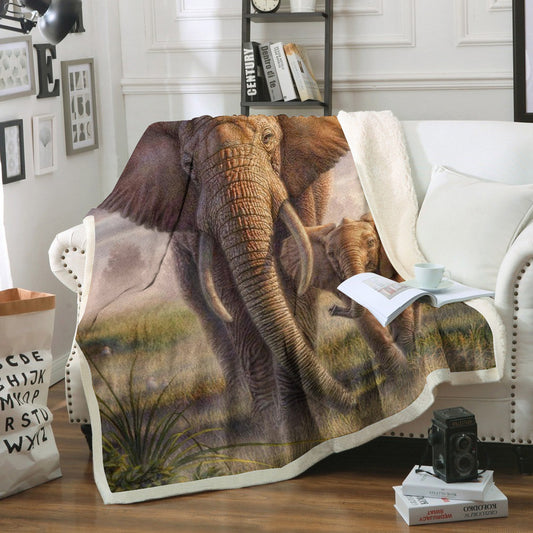 Elephant DD200964F Sherpa Fleece Blanket