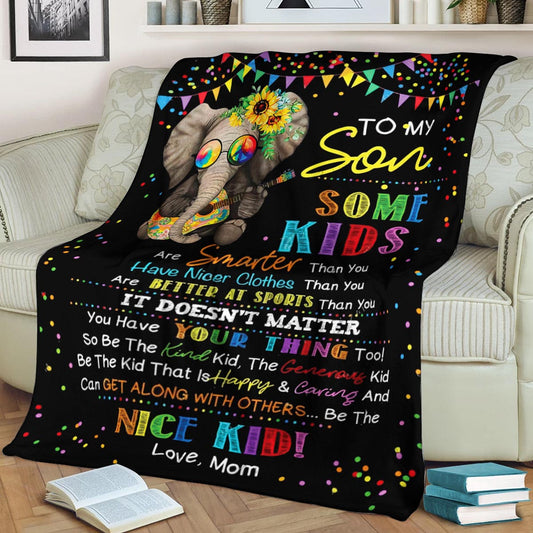 Elephant Hippie CL240839MD Sherpa Fleece Blanket