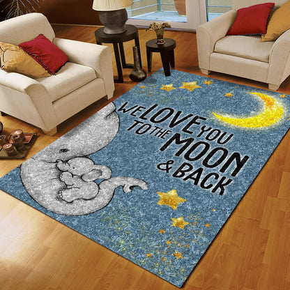 Elephant Love You To The Moon and Back CLA1910909R Rug