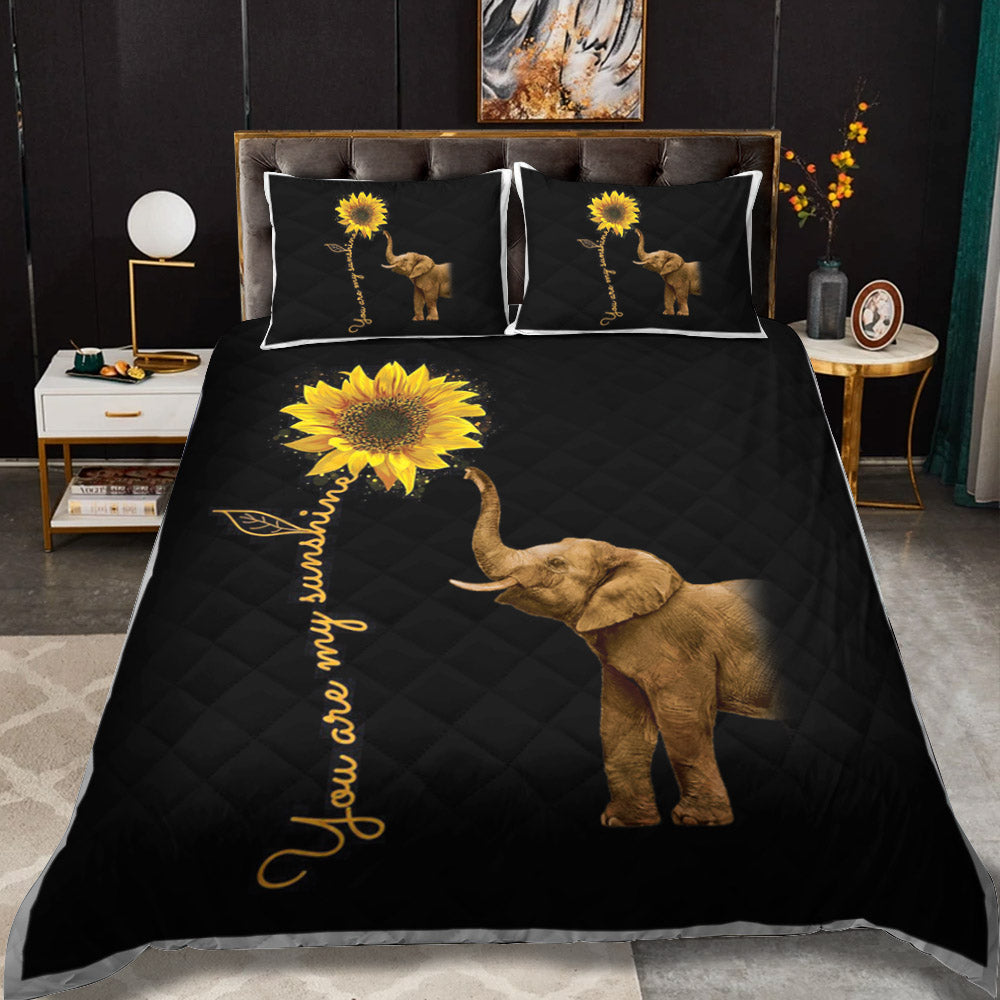 Elephant You Are My Sunshine CLM3010226B Quilt Bedding Set