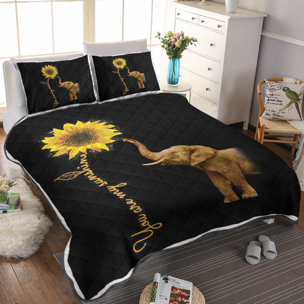 Elephant You Are My Sunshine CLM3010226B Quilt Bedding Set